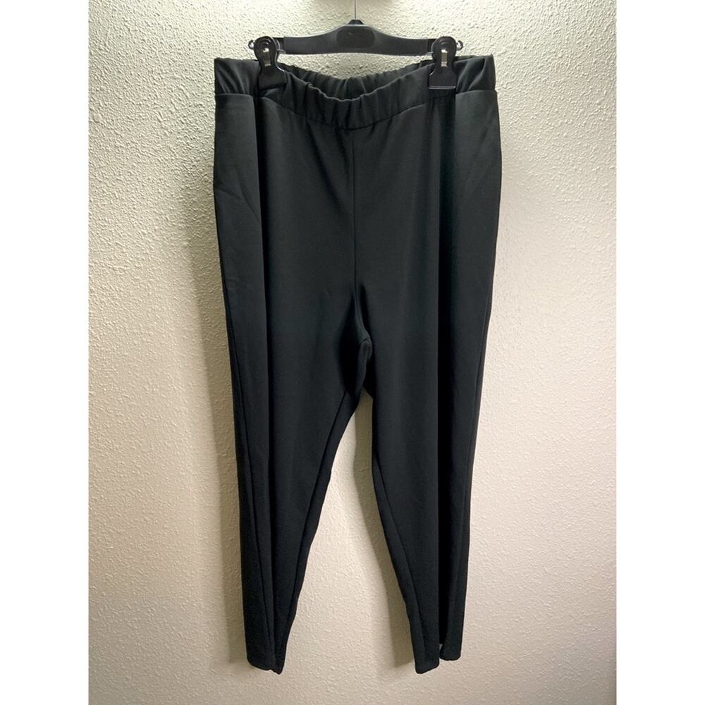 NWT ASOS Women Black Elastic Waist High Waisted Trousers Size 14